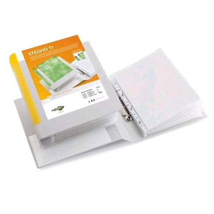 SEI ROTA STELVIO TI RACCOGLITORE PERSONALIZZABILE 4 ANELLI A D 25MM IN COLPAN 300X220MM A4 DORSO 2.5CM COL.BIANCO