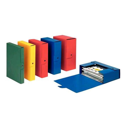 ESSELTE EUROBOX CARTELLE PROGETTO IN CARTONE C/BOTTONE 250X350 mm DORSO 15 CM COL. BLU CONF 5 Pz.
