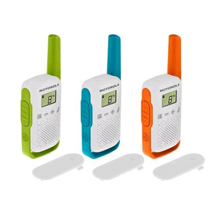 MOTOROLA TALKABOUT T42 WALKIE TALKIE 16 CANALI 4.000MT CONF. 3 PZ. VERDE/ARANCIONE/BIANCO