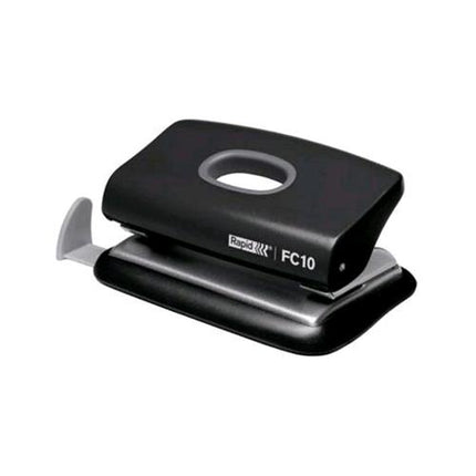 RAPID FC10 PERFORATORE 2 FORI IN ACCIAIO CAPACITA' FORATURA 10 FOGLI FORI 5.5 mm COL. NERO