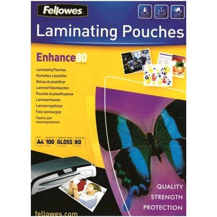FELLOWES ENHANCE80 POUCHES LUCIDE A3 80 MY COL. TRASPARENTE CONF 100 Pz.