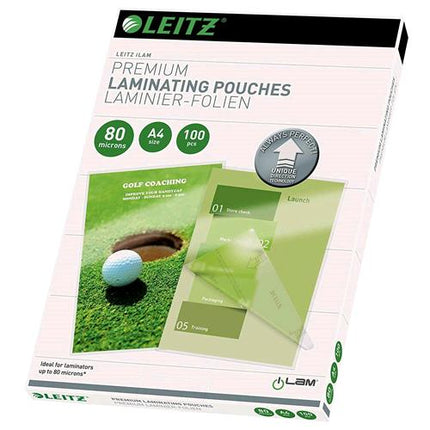 LEITZ UDT POUCHES LUCIDO A4 80 MY COL. TRASPARENTE CONF 100 Pz.