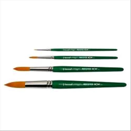 CWR VINCENT PENNELLI SINTETICI PUNTA TONDA N. 8 MANICO CORTO COL. VERDE CONF 6 Pz.