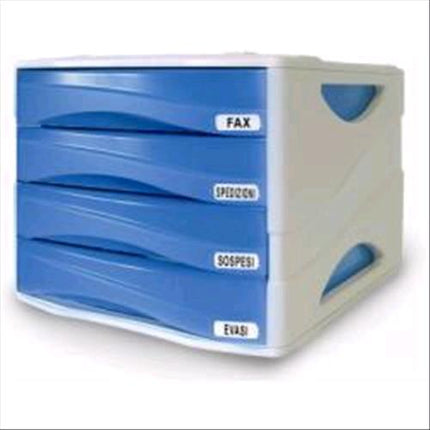 ARDA SMILE CASSETTIERA 4 CASSETTI IN POLISTIRENE 289X380X254 mm COL. AZZURRO TRASPARENTE