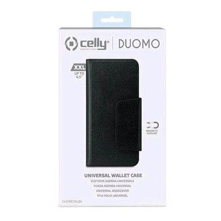 CELLY DUOMO CUSTODIA WALLET CASE UNIVERSALE XXL UP TO 6.5" BLACK