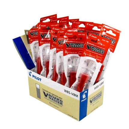 PILOT REFILL VBOARD PER EVIDENZIATORI CANCELLABILI A SECCO ROSSO CONF 12 Pz.