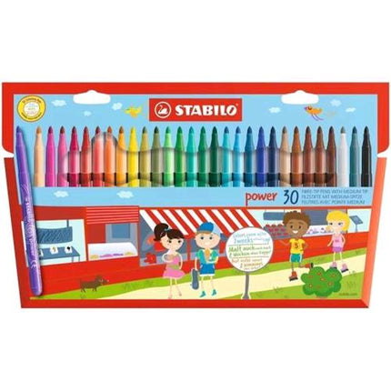 STABILO POWER PENNARELLO 2 mm LAVABILE COLORI ASSORTITI CONF 30 Pz.