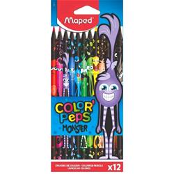 Maped black monster pastelli colori assortiti conf 12 pz.