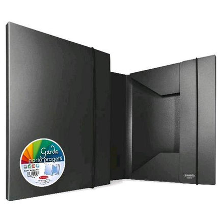 PLASTIBOR GARDA 30 CARTELLE CON ELASTICO IN PP 3 LEMBI 265X350 mm DORSO 3 CM NERO