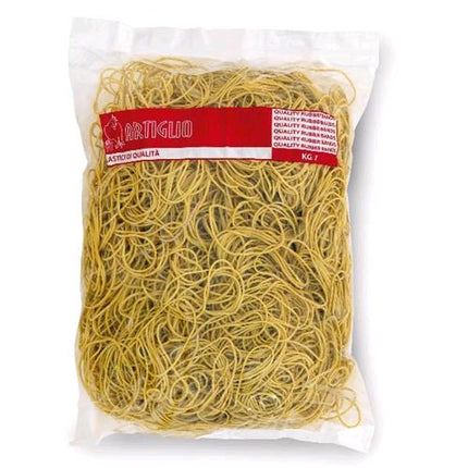 ARTIGLIO ELASTICI IN GOMMA BUSTA 1 KG 120X2 mm GIALLO