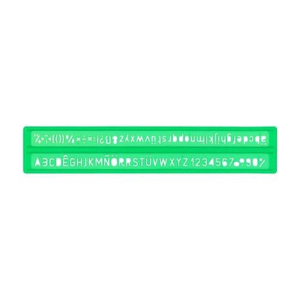 ARDA NORMOGRAFO IN POLIESTERE ALTEZZA CARATTERI 12 mm VERDE