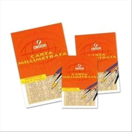 CANSON BLOCCO CARTA MILLIMETRATA 230X330 mm 80 GR 10 FOGLI ARANCIONE CONF 25 Pz.
