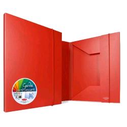 Plastibor garda 20 cartellina 3 lembi in pp con elastico 265X350 mm dorso 2 cm rosso