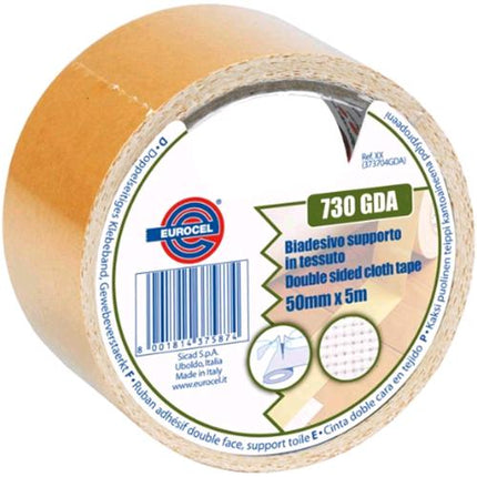 EUROCEL NASTRO BIADESIVO 730 GDA SUPPORTO IN TESSUTO 5CM X 5 MT