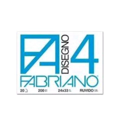FABRIANO F4 ALBUM DA DISEGNO 4 ANGOLI CM 24X33 200 GR RUVIDO 20 FOGLI COLORE BIANCO