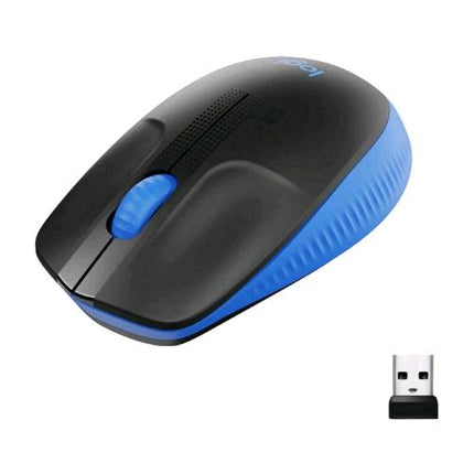 LOGITECH M190 FULL MOUSE WIRELESS DESIGN RICURVO AMBIDESTRO RICEVITORE USB NERO BLU