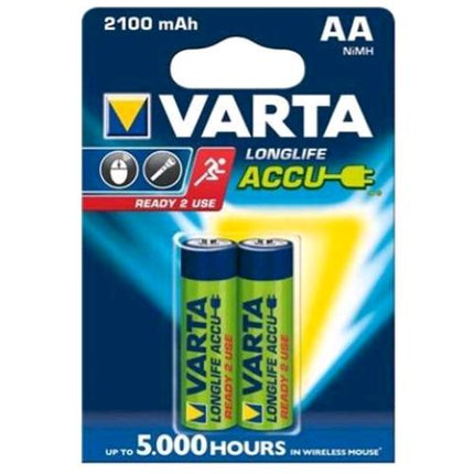 VARTA LONGLIFE BATTERIE STILO RICARICABILI AA 1.2V CONF 2 Pz.