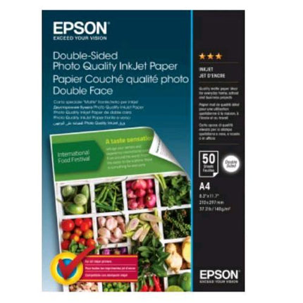 EPSON DOUBLE SIDED CARTA FOTOGRAFICA LUCIDA 219X297 mm 140GR 50 FOGLI BIANCO