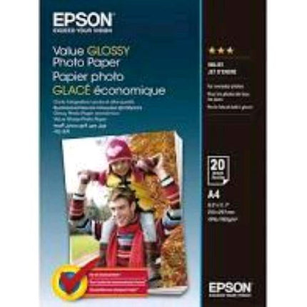 EPSON GLOSSY PHOTO PAPER CARTA FOTOGRAFICA LUCIDA 210X297 mm A4 183GR 20 FOGLI BIANCO
