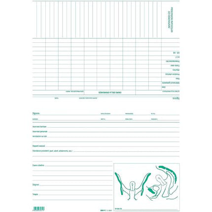 EDIPRO SCHEDE DOPPIE GINECOLOGICHE 17X24 CM VERDE CONF 50 Pz.