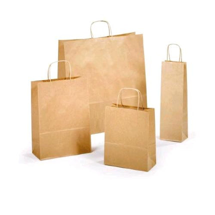 SAUL SADOCH REX SACCHETTO CON MANICO IN CARTA 36X12X41 CM AVANA CONF 25 Pz.