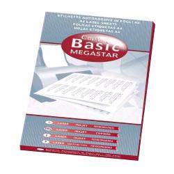 Megastar conf 1600 etichette adesive 105X36 mm bianco opaco