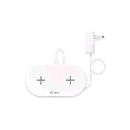 CELLY BASE DI RICARICA WIRELESS PER 2 DISPOSITIVI BIANCO