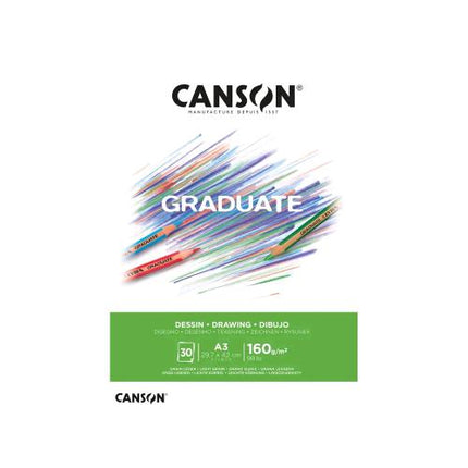 CANSON GRADUATE BLOCCO DA DISEGNO 30 FOGLI 160 GR A3 BIANCO