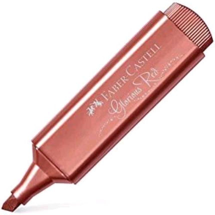 FABER CASTELL TEXLINER EVIDENZIATORE PUNTA A SCALPELLO 1/5 mm INCHIOSTRO METALLICO ROSSO CONF 10 Pz.