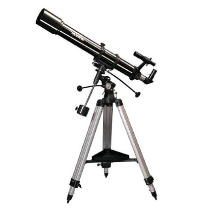 SKY WATCHER EVOSTAR 90/900 EQ2 TELESCOPIO OBBIETTIVO 90 mm FOCALE 900 mm TRPPIEDE INCLUSO NERO