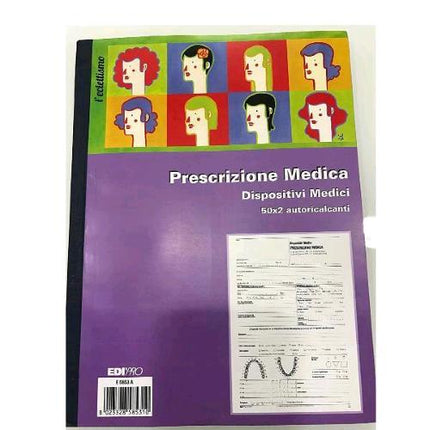 EDIPRO BLOCCO PRESCRIZIONI MEDICHE AUTOCOPIANTE 22X29.7 CM 100 FOGLI CONF 10 Pz.