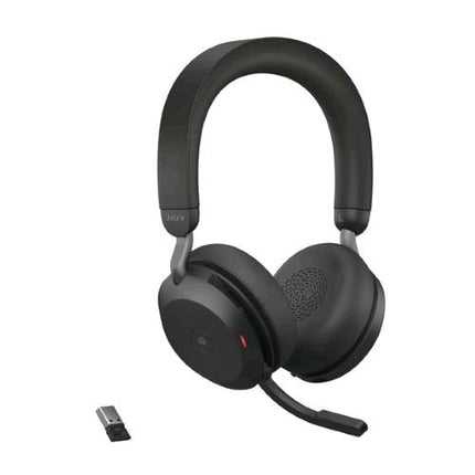 JABRA EVOLVE2 75 CUFFIA E AURICOLARE WIRELESS CON CAVO E SENZA CAVO A PADIGLIONE USB TIPO-C CON STAND BLACK