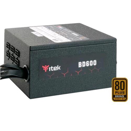 iTEK BD600 ALIMENTATORE ATX 600W 230V CERTIFICAZIONE 80 PLUS BRONZE RAFFREDDAMENTO ATTIVO