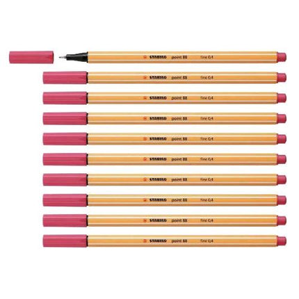 STABILO POINT 88 PENNA PUNTA IN FIBRA 0.40 mm ROSSO FRAGOLA CONF 10 Pz.