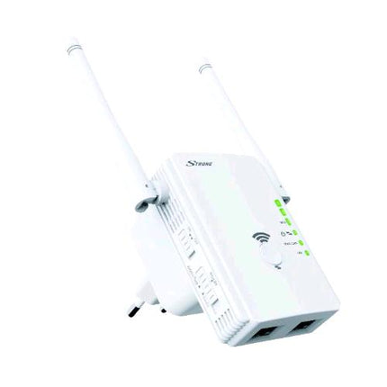 STRONG REPEATER 300 V2 RIPETITORE WIFI E ACCESS POINT 300 MBPS PORTA LAN PORTA WLAN 2 ANTENNE BIANCO