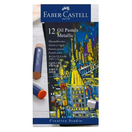 FABER CASTELL OIL PASTELS METALLICI PASTELLI AD OLIO COLORI ASSORTITI CONF 12 Pz.