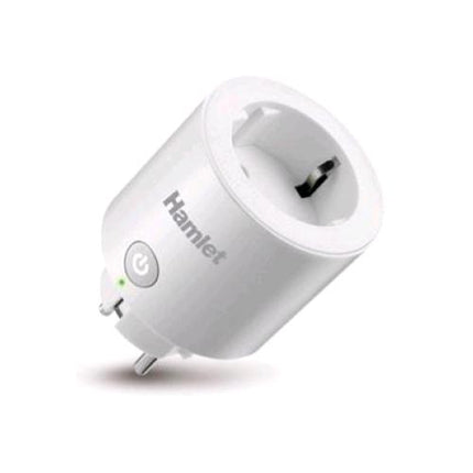 HAMLET HIOT-SPL16M PRESA INTELLIGENTE WI-FI CON MONITORAGGIO CONSUMI COMPATIBILE CON IFTTT AMAZON ALEXA E GOOGLE ASSISTANT PER iOS E ANDROID BIANCO