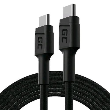 GREEN CELL KABGC30 CAVO USB-C A USB-C POWERSTREAM 60W POWER DELIVERY 1.2MT RICARICA RAPIDA QUICK CHARGE 3.0 BLACK