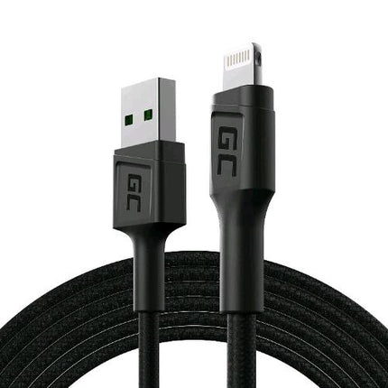 GREEN CELL KABGC21 CAVO POWERSTREAM USB A LIGHTNING QUICK CHARGE 1.2MT BLACK