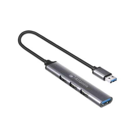 ATLANTIS P014-UH313 MINI HUB USB 3.0 1xUSB3.0 3xUSB2.0 Alluminio