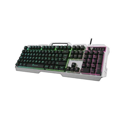 TECHMADE TM-GK023 TASTIERA METAL GAMING USB ILUMINAZIONE TASTI SUPPORTO PER SMARTPHONE LAYOUT ITALIANO ARGENTO