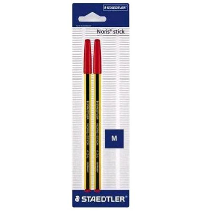 STAEDTLER NORIS STICK PENNA A SFERA TRATTO 1 mm INCHIOSTRO ROSSO CONF 2 Pz.