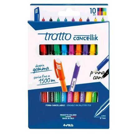 TRATTO CANCELLIK PENNA CANCELLABILE TRATTO 0.4 mm COLORI ASSORTITI CONF 10 Pz.