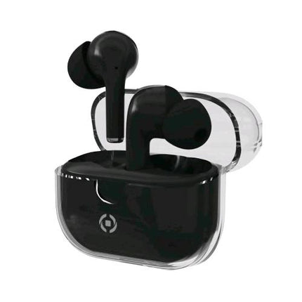 CELLY TRUE WIRELESS AURICOLARI IN-EAR ENC CLEAR CONTROLLO CHIAMATE E VOLUME/MUSICA CON CUSTODIA DI RICARICA TRASPARENTE BLACK