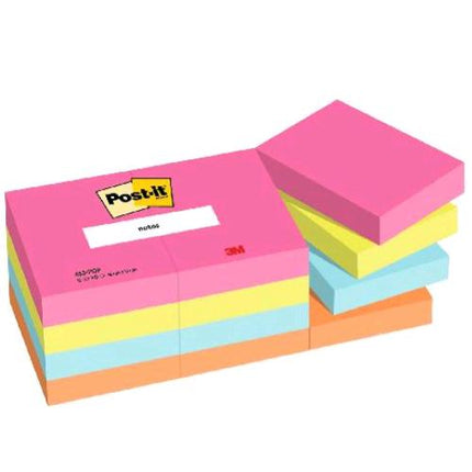 3M POST-IT POPTIMISTIC BLOCCHETTO CON 100 FOGLI 38X51 mm COLORI ASSORTITI CONF 12 Pz.