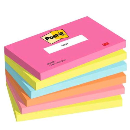 3M POST-IT POPTIMISTIC BLOCHHETTO 100 FOGLI 76X127 mm COLORI ASSORTITI CONF 6 Pz.