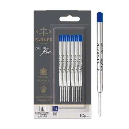 PARKER QUINKFLOW REFIL PER PENNA A SFERA PUNTA 0.7 mm INCHIOSTRO BLU CONF 10 Pz.