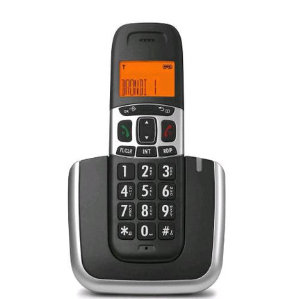 BRONDI BRAVO CORDLESS DISPLAY RETROILLUMINATO TASTI GRANDI 5 SUONERIE POLIFONICHE IDENTIFICATIVO DELLA CHIAMANTA PLATIMUN NERO
