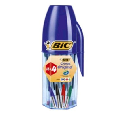 BIC MEGA CRISTAL PENNA A SFEA TRATTO 1 mm COLORI ASSORTITI CONF 20 Pz.