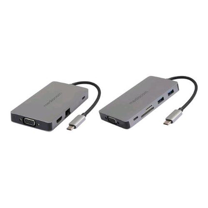 MEDIACOM MD-C318 DOCKING STATION POWER DELIVERY 100 W 2 x USB-A 3.0 - 1 x USB-C 100 W - 2 x HDMI - 1 x RJ-45 GIGABIT ETHENET - 1 x VGA - 1 SD MEMORY - 1 x MICRO SD
